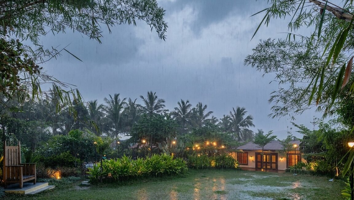 Monsoon villa stay near Pawna Lake – Tranquil Stays rainy season lakefront private pool
