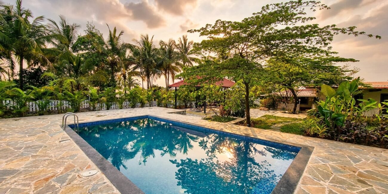 private pool villa near Mumbai with lake view at Pawna Lake